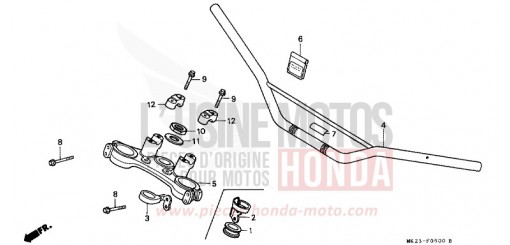 TUYAU DE GUIDON/PONT SUPERIEUR XR600RN de 1992